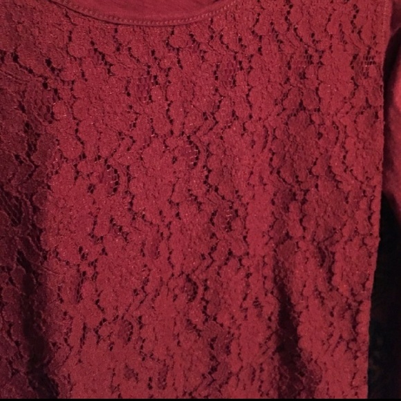 Brick red long sleeve top - Picture 3 of 4